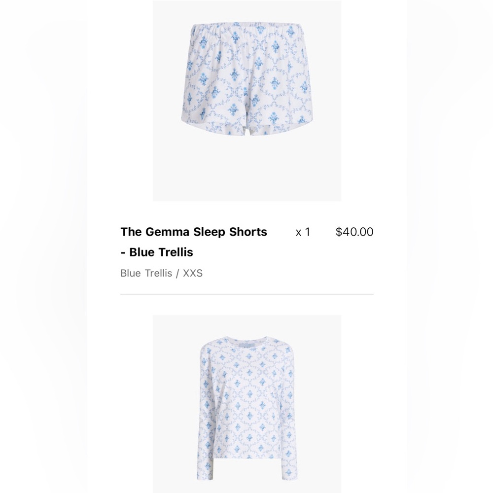 Hill House Pajama Set - Gemma Sleep Short and Ivy Sleep Tee (LS), XXS